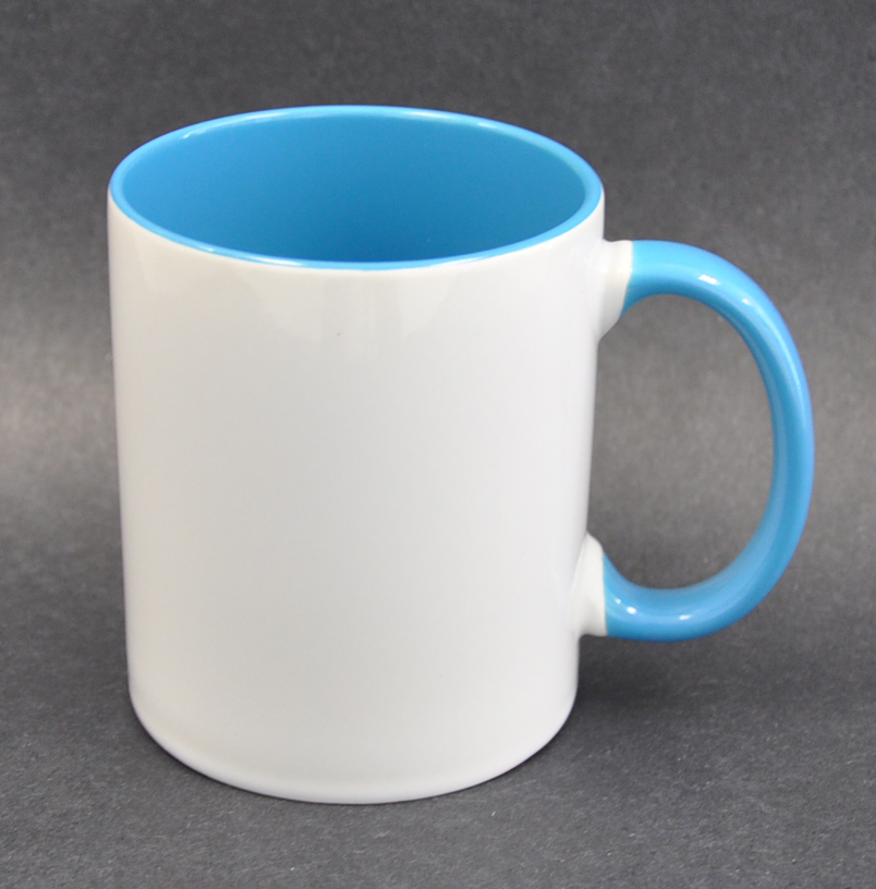 11oz Inner Handle Light Blue Color Sublimation Coated Mugs