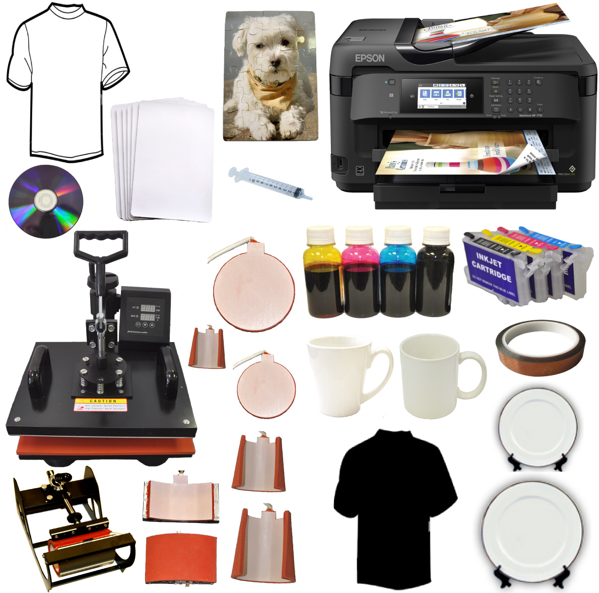 8in1 Sublimation Heat Press,13x19 Wireless Sublimation Printer