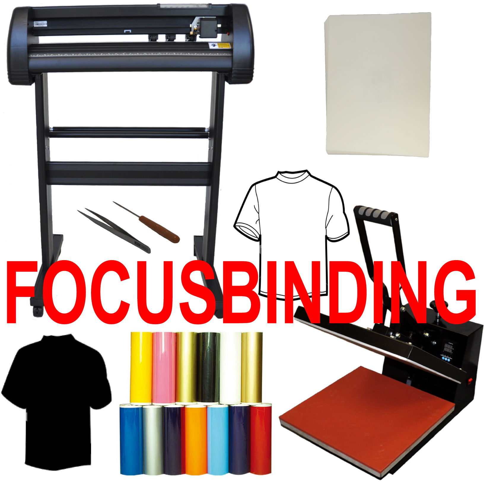 (image for) 28" 1000g Metal Vinyl Cutter Plotter,16x24 Heat Press,Vinyl