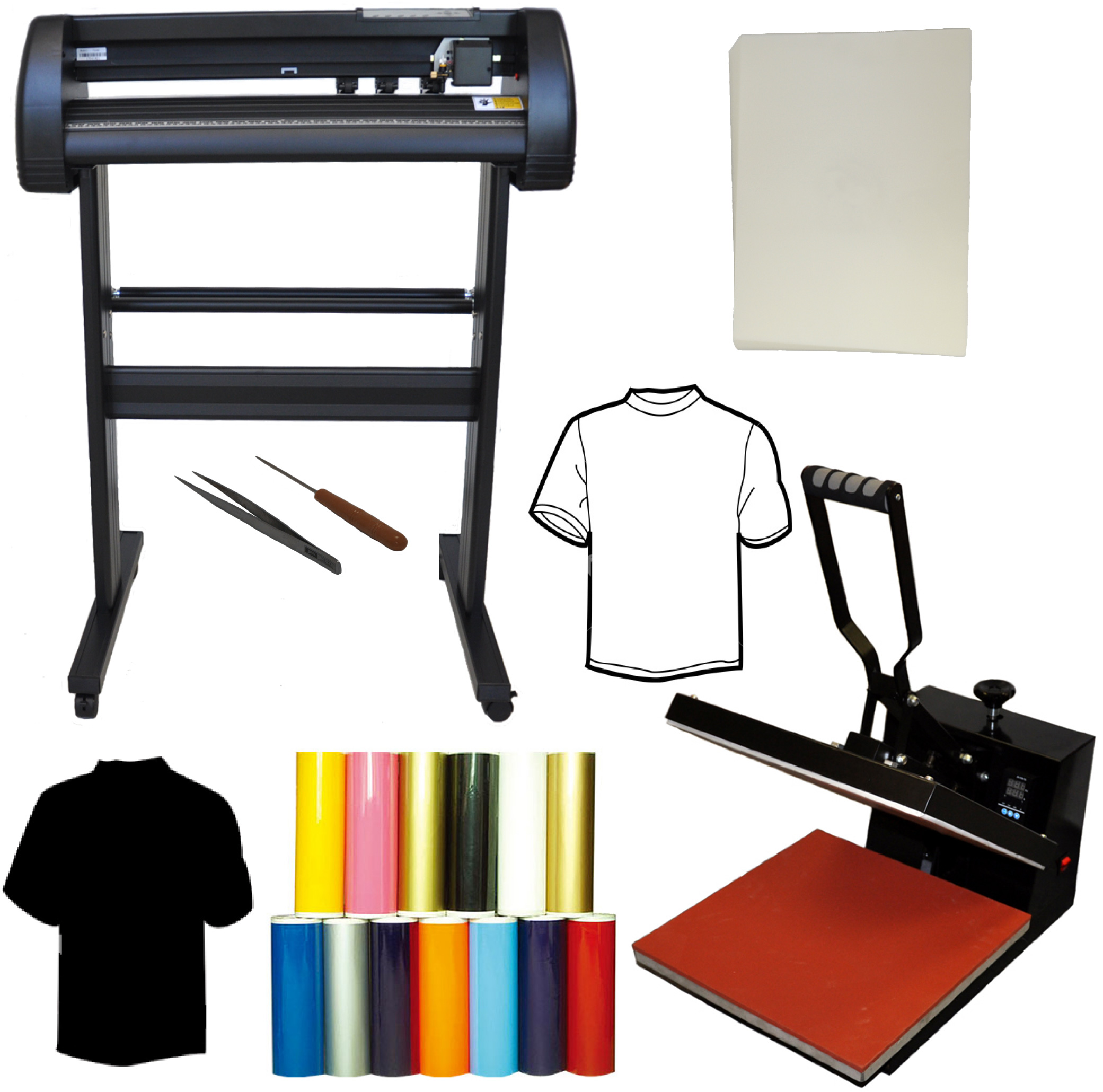 (image for) 28" 1000g Metal Vinyl Cutter Plotter,16x24 Heat Press,Vinyl