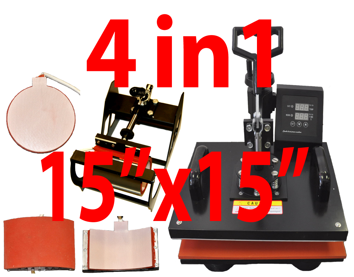 (image for) 4 in 1 15"x15" Large Plate Multifunction Digital Heat Press