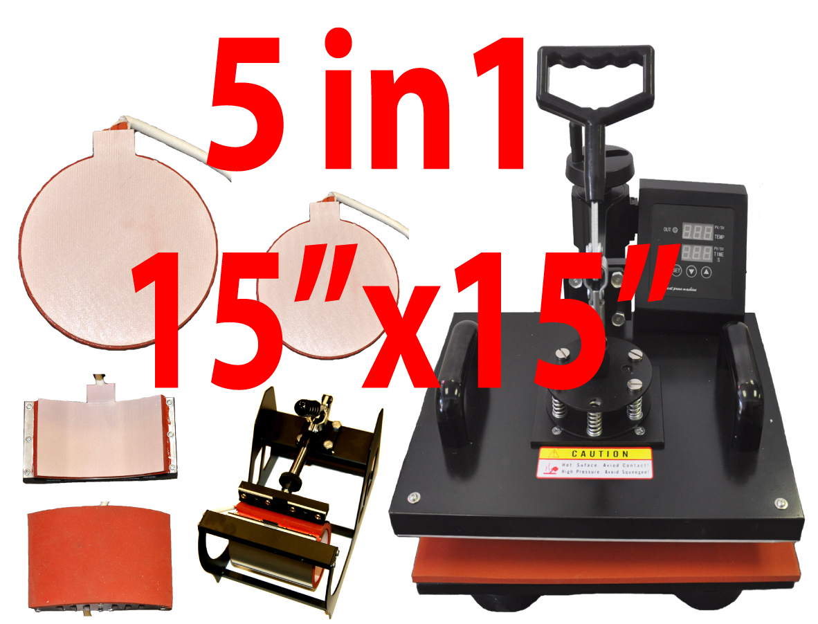 (image for) 5 in 1 15"x15" Large Size Multifunction Digital Heat Press