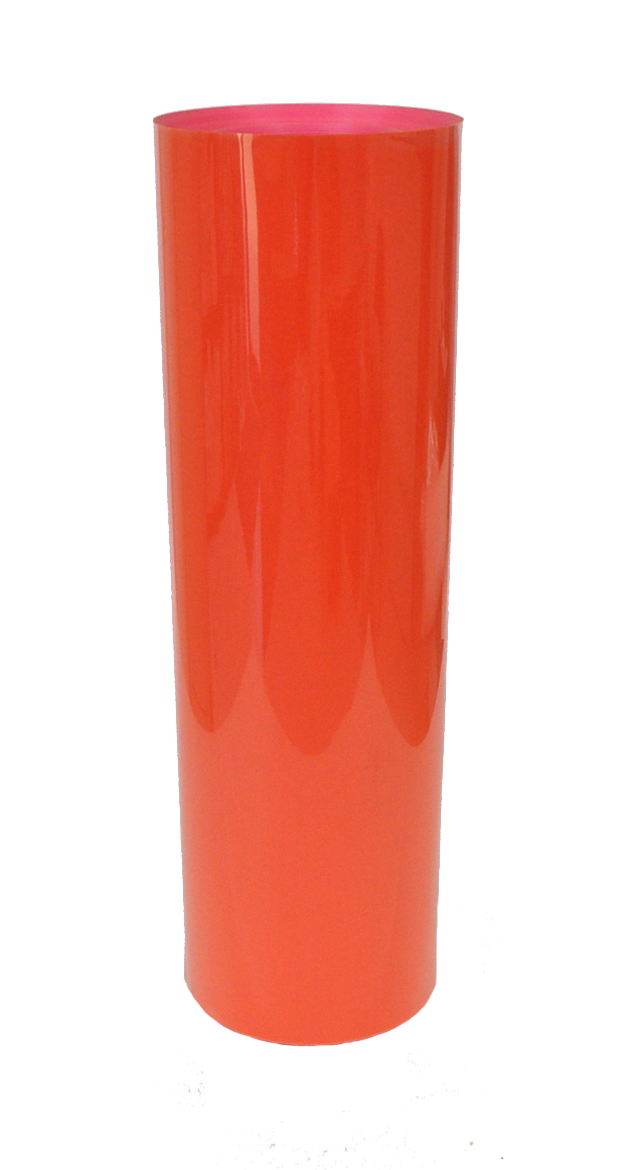 20 inchx3ft Orange PU Vinyl Heat Press Transfer sticky backing