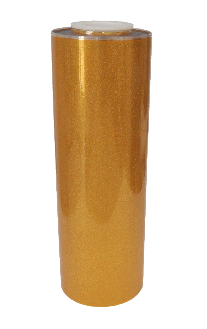 20 inchx3ft Glitter Gold Heat Press Transfer Vinyl sticky back