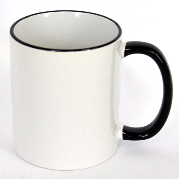 11oz Rim & Handle Black Color Sublimation Coated Mugs