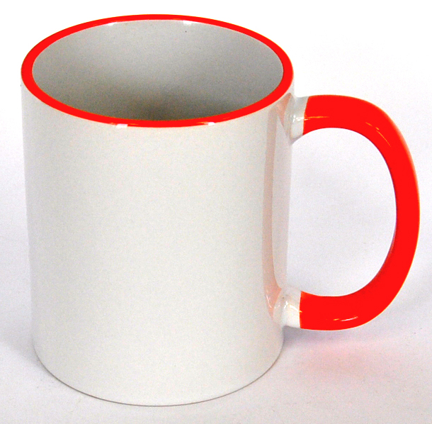 11oz Rim & Handle Orange Color Sublimation Coated Mugs