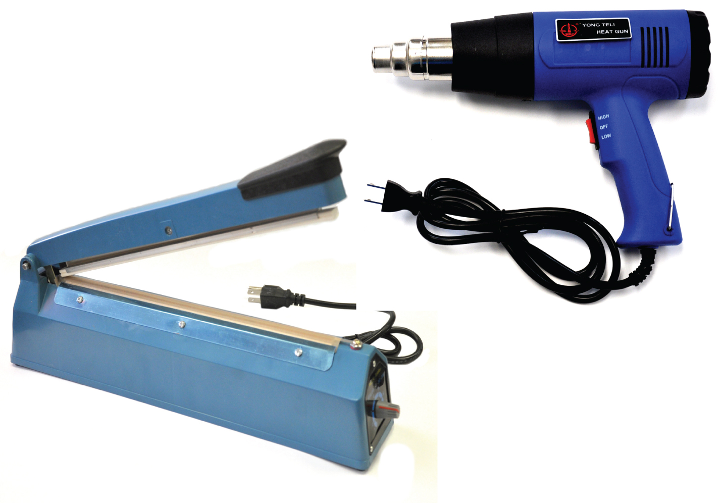 6 inch (150) Hand Impulse Heat Sealer+Heat Gun fr PP PE Film Bag