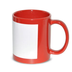11oz Red White Patch Sublimation Coated Mugs